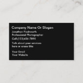 Visitekaartjes voor fotografie (Achterkant)