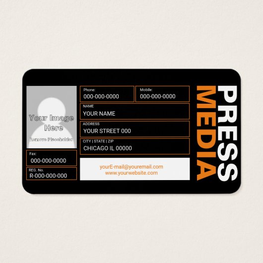 Visitekaartjes voor fotografie (Achterkant)