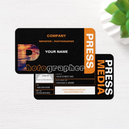 Visitekaartjes voor fotografie (Bureau)