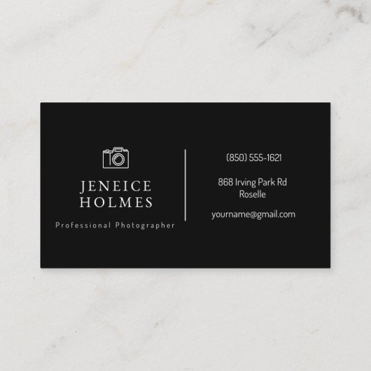 Visitekaartjes voor fotografie (Achterkant)