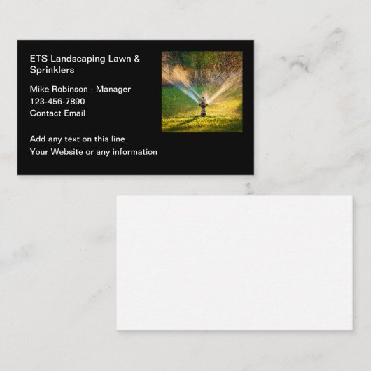 Visitekaartjes voor gazonlandschapsarchitectuur en (Voorkant / Achterkant)
