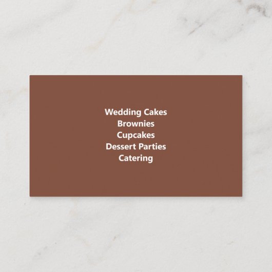 Visitekaartjes voor gebak (Achterkant)
