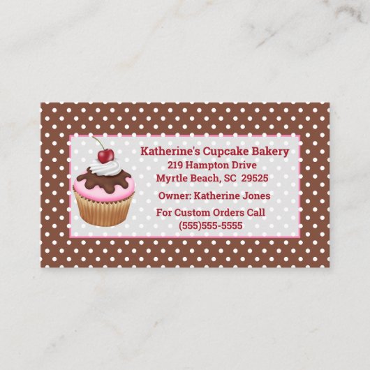 Visitekaartjes voor gebak