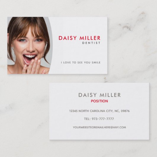 Visitekaartjes voor gebitslogans (Voorkant / Achterkant)