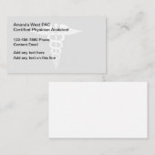 Visitekaartjes voor gecertificeerde arts-assistent (Voorkant / Achterkant)