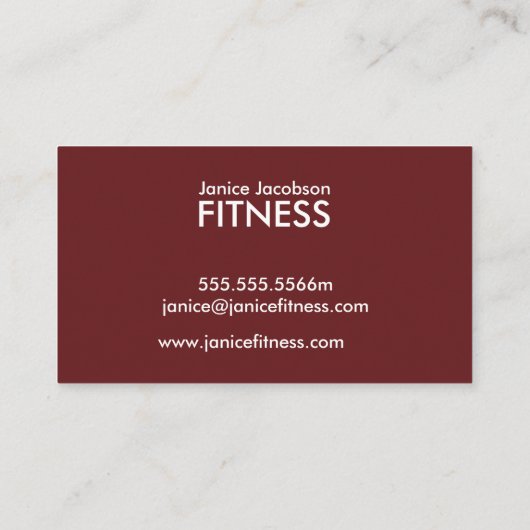 Visitekaartjes voor gevlekte fitness (Achterkant)