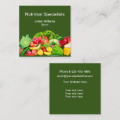 Visitekaartjes voor gezondheid en voeding (Voorkant / Achterkant)