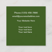 Visitekaartjes voor gezondheid en voeding (Achterkant)