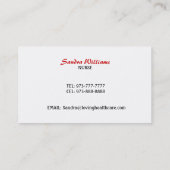 Visitekaartjes voor gezondheidszorg (Achterkant)