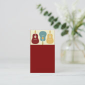 Visitekaartjes voor gitaren - Rood (Staand voorkant)