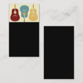 Visitekaartjes voor gitaren - zwart (Voorkant / Achterkant)