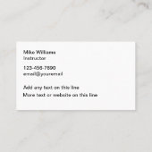 Visitekaartjes voor Golftrainingsinstructeur (Achterkant)