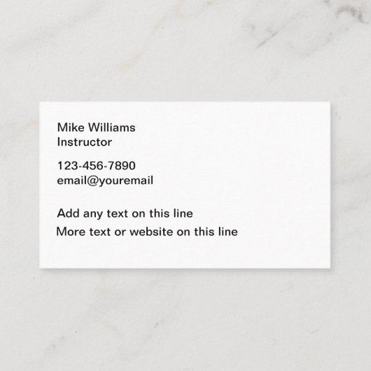 Visitekaartjes voor Golftrainingsinstructeur (Achterkant)