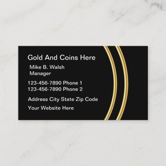 Visitekaartjes voor goud en munten (Voorkant)