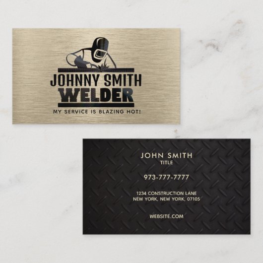 Visitekaartjes voor goudlaslogans (Voorkant / Achterkant)