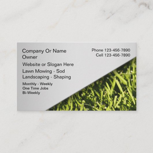 Visitekaartjes voor grasmaaimachines (Voorkant)