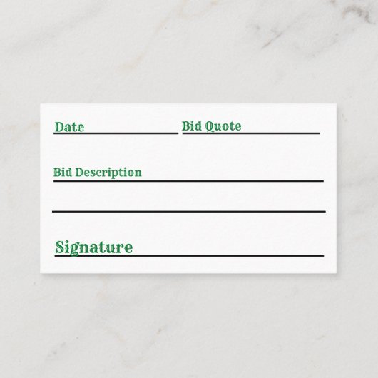 Visitekaartjes voor grasmaaimachines (Achterkant)