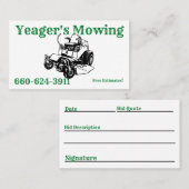 Visitekaartjes voor grasmaaimachines (Voorkant / Achterkant)