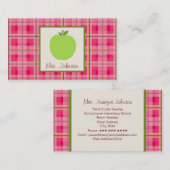 Visitekaartjes voor groene Apple en speldenleraar (Voorkant / Achterkant)