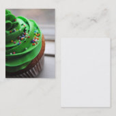 Visitekaartjes voor groene cupcake-foto (Voorkant / Achterkant)