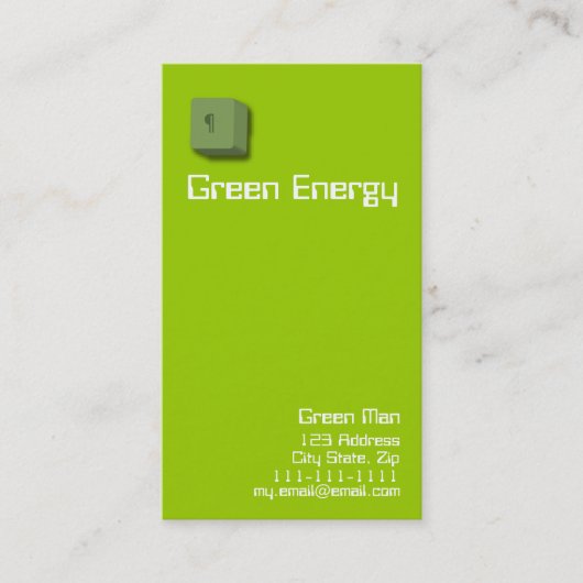 Visitekaartjes voor groene energie (Voorkant)
