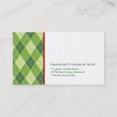 Visitekaartjes voor groene gepatterde Golf-instruc (Achterkant)