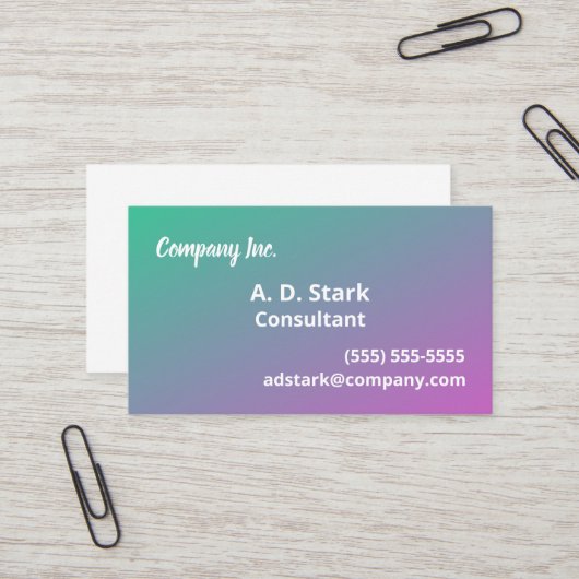 Visitekaartjes voor groene roze gradiënt (Voorkant / Achterkant in situ)