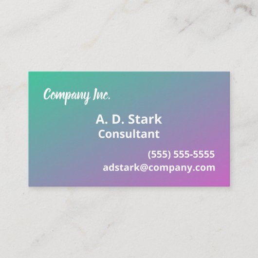 Visitekaartjes voor groene roze gradiënt (Voorkant)