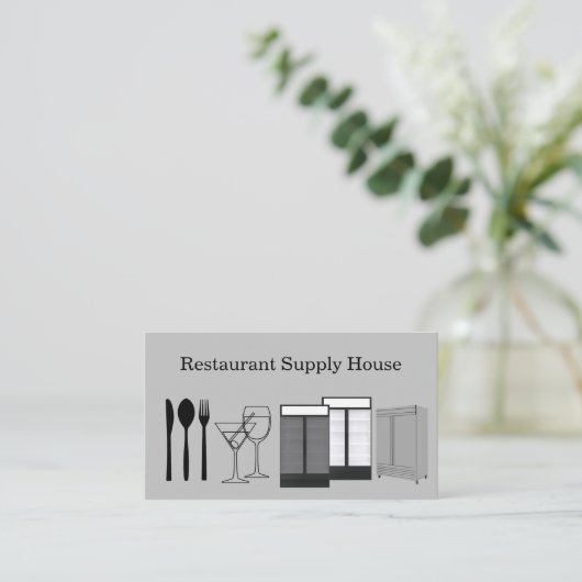 Visitekaartjes voor groothandelsrestaurant (Staand voorkant)