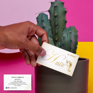 Visitekaartjes voor haarstylisten - Roze gouden sc