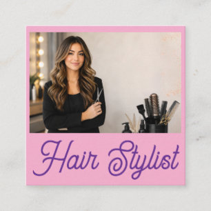 Visitekaartjes voor haarstylisten Trendy kapper Contactkaartje