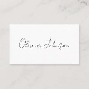 Visitekaartjes voor handtekenscript   Zwart wit