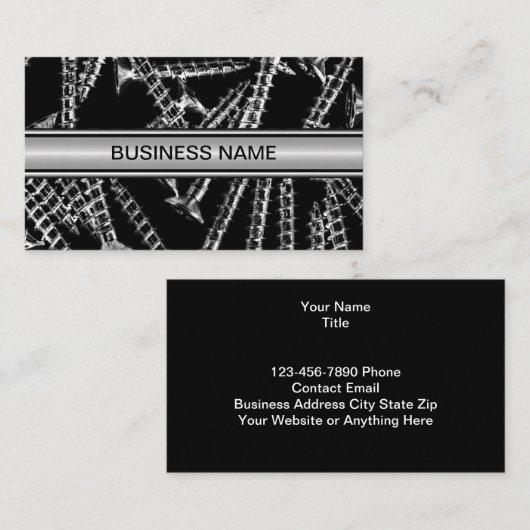 Visitekaartjes voor hardware en bouw (Voorkant / Achterkant)