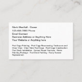 Visitekaartjes voor herscreening van zwembadkooien (Achterkant)