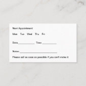 Visitekaartjes voor het aanwijzen van een arts (Achterkant)