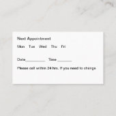 Visitekaartjes voor het aanwijzen van een arts (Achterkant)