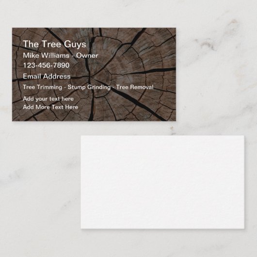 Visitekaartjes voor het afsnijden van bomen en het (Voorkant / Achterkant)