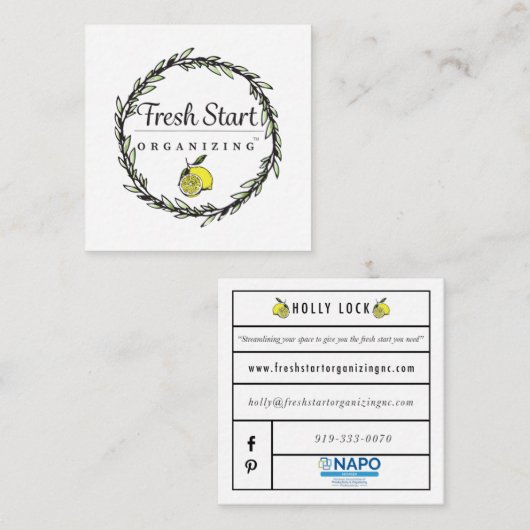 Visitekaartjes voor het blokkeren van holly's vers (Voorkant / Achterkant)