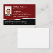 Visitekaartjes voor het fotosjabloon voor financie (Voorkant / Achterkant)