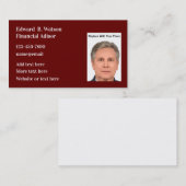 Visitekaartjes voor het fotosjabloon voor financie (Voorkant / Achterkant)