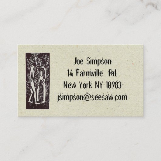 visitekaartjes voor het inktsnijden (Voorkant)