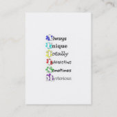 visitekaartjes voor het Intolerant Visitekaartje (Achterkant)