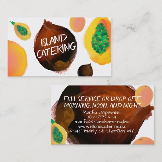 visitekaartjes voor het koken van tropische vrucht (Voorkant / Achterkant)