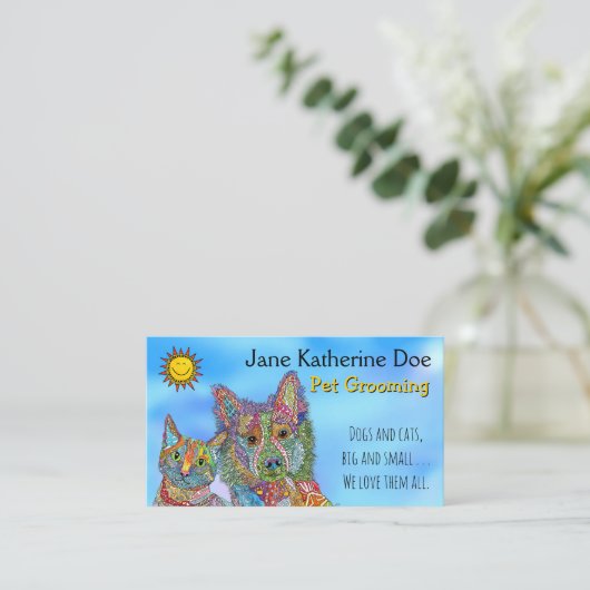 Visitekaartjes voor het kweken van honden en katte (Staand voorkant)