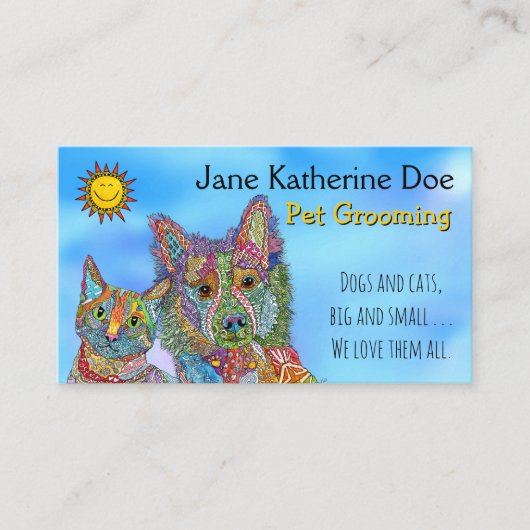 Visitekaartjes voor het kweken van honden en katte (Voorkant)