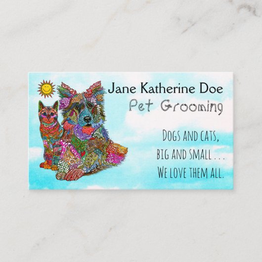 Visitekaartjes voor het kweken van honden en katte (Voorkant)