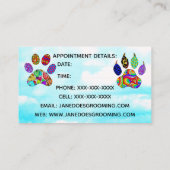 Visitekaartjes voor het kweken van honden en katte (Achterkant)