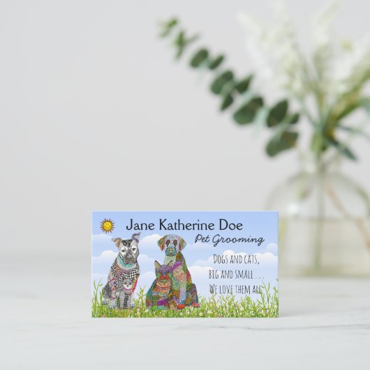 Visitekaartjes voor het kweken van honden en katte (Staand voorkant)