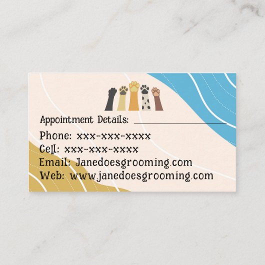 Visitekaartjes voor het kweken van honden en katte (Achterkant)