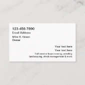 Visitekaartjes voor het landschapsgebruik (Achterkant)